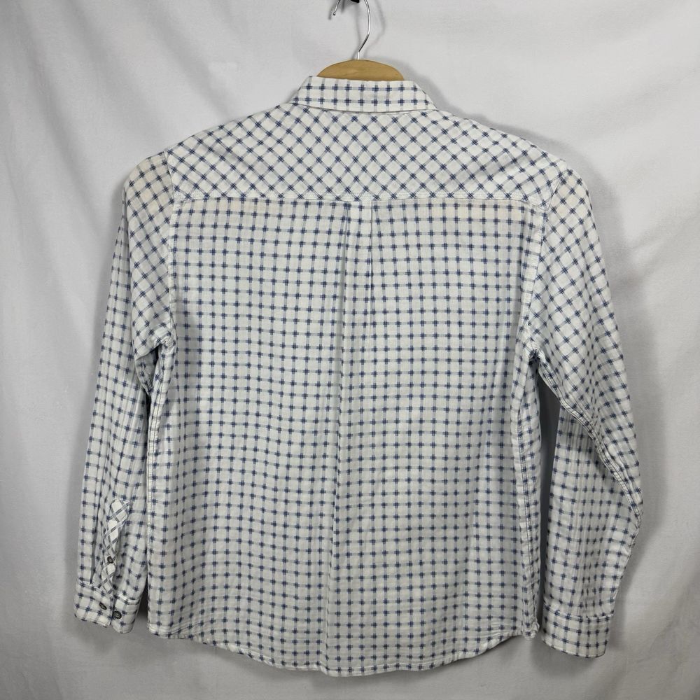 Carbon 2 Cobalt Mens Button‎ Down Shirt Large White Gauze Cotton Metal Buttons - Picture 7 of 9
